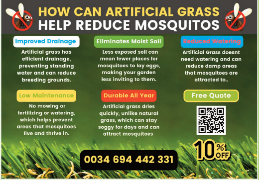 Reduce mosquitos with artifical grass in Marbella.