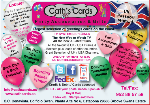 Cath's Cards & Party Gifts In Estepona, Spain
